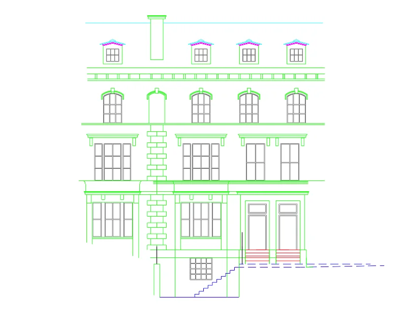 CAD elevation drawing from measured building survey