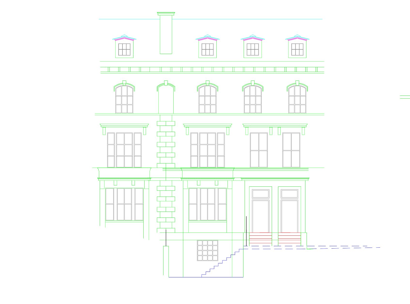 CAD elevation drawing from measured building survey