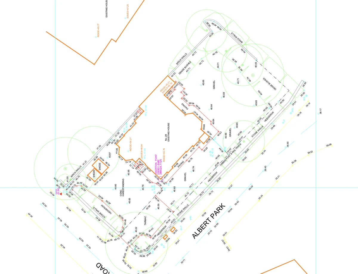 Topographical CAD survey plan