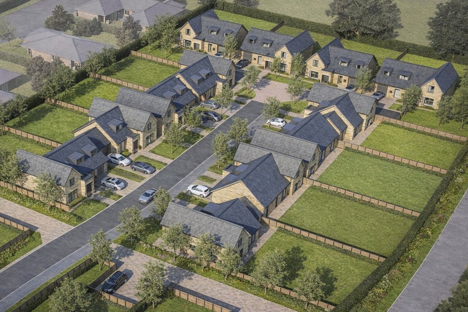 Aerial view of development site for utility survey North West